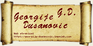 Georgije Dušanović vizit kartica